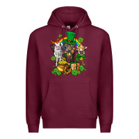 Burgundy little cows and st patricks party Premium Hoodie - AdoDesignShop