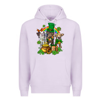 Lilac little cows and st patricks party Premium Hoodie - AdoDesignShop