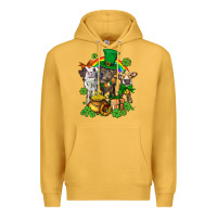 Mustard little cows and st patricks party Premium Hoodie - AdoDesignShop