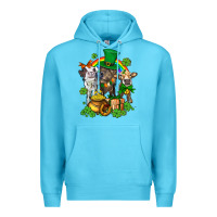Ocean Blue little cows and st patricks party Premium Hoodie - AdoDesignShop