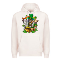 Pale Pink little cows and st patricks party Premium Hoodie - AdoDesignShop