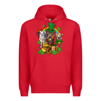 Red little cows and st patricks party Premium Hoodie - AdoDesignShop