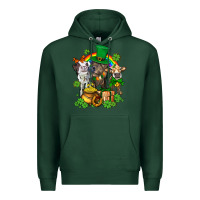 Sports Green little cows and st patricks party Premium Hoodie - AdoDesignShop