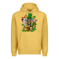 Antique Gold little cows and st patricks party Premium Hoodie - AdoDesignShop