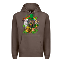 Coffee little cows and st patricks party Premium Hoodie - AdoDesignShop