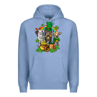 Colony Blue little cows and st patricks party Premium Hoodie - AdoDesignShop