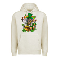 Oatmeal Heather little cows and st patricks party Premium Hoodie - AdoDesignShop