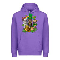 Purple little cows and st patricks party Premium Hoodie - AdoDesignShop