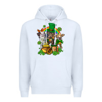 White little cows and st patricks party Premium Hoodie - AdoDesignShop