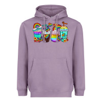 Lavender rainbow coffee cups Heavyweight Hoodie - texasbilliewilder