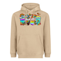 Rainbow Coffee Cups Heavyweight Hoodie | Teevron