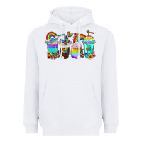 White rainbow coffee cups Heavyweight Hoodie - texasbilliewilder