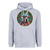 Heather Grey Dark Goat Christmas Heavyweight Hoodie - RanaPortraitStore