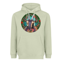Matcha Dark Goat Christmas Heavyweight Hoodie - RanaPortraitStore