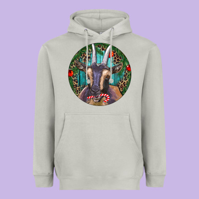 Heavyweight Hoodie Dark Goat Christmas