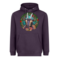 Plum Dark Goat Christmas Heavyweight Hoodie - RanaPortraitStore