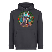 Smoke Dark Goat Christmas Heavyweight Hoodie - RanaPortraitStore