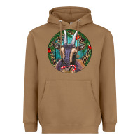 Toasted Coconut Dark Goat Christmas Heavyweight Hoodie - RanaPortraitStore