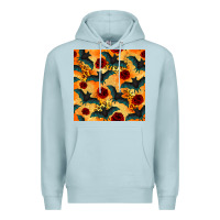 Blue Mist halloween bat and roses seamless pattern Premium Hoodie - BundleAndBundleShop