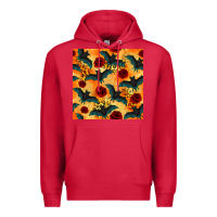 Cardinal halloween bat and roses seamless pattern Premium Hoodie - BundleAndBundleShop