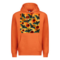 Carrot halloween bat and roses seamless pattern Premium Hoodie - BundleAndBundleShop