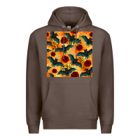 Coffee halloween bat and roses seamless pattern Premium Hoodie - BundleAndBundleShop