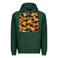 Sports Green halloween bat and roses seamless pattern Premium Hoodie - BundleAndBundleShop