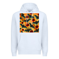 White halloween bat and roses seamless pattern Premium Hoodie - BundleAndBundleShop