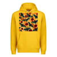 Lemon halloween bat and roses seamless pattern Premium Hoodie - BundleAndBundleShop