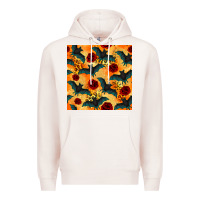 Pale Pink halloween bat and roses seamless pattern Premium Hoodie - BundleAndBundleShop