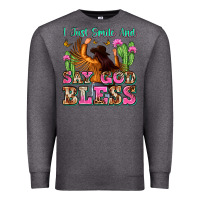 Charcoal Heather i just smile and say god bless Premium Sweatshirt - Zillion Design Studio