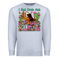 Heather Grey i just smile and say god bless Premium Sweatshirt - Zillion Design Studio