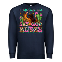 Navy i just smile and say god bless Premium Sweatshirt - Zillion Design Studio