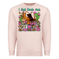 Pale Pink i just smile and say god bless Premium Sweatshirt - Zillion Design Studio