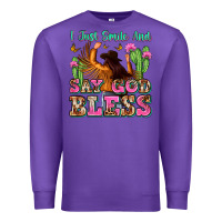 Purple i just smile and say god bless Premium Sweatshirt - Zillion Design Studio