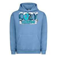 Pigment Pebble Blue cozy season with snowman ado Urban Hoodie - AdoDesignShop