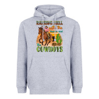 Heather Grey raising hell with the hippies and the cowboys Heavyweight Hoodie - texasbilliewilder