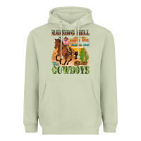 Matcha raising hell with the hippies and the cowboys Heavyweight Hoodie - texasbilliewilder