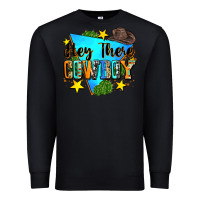 Black hey there cowboy Premium Sweatshirt - Zillion Design Studio