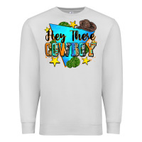 Dove Grey hey there cowboy Premium Sweatshirt - Zillion Design Studio