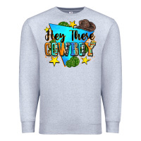 Heather Grey hey there cowboy Premium Sweatshirt - Zillion Design Studio