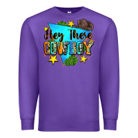 Purple hey there cowboy Premium Sweatshirt - Zillion Design Studio