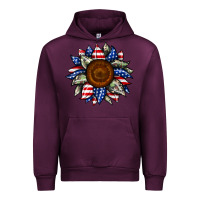 Mauve Wine sunflower american flag Urban Hoodie - JahusDesignShop