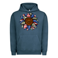 Pigment Midnight Navy sunflower american flag Urban Hoodie - JahusDesignShop