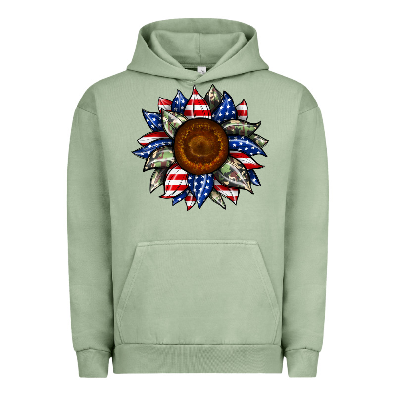 Sunflower American Flag Urban Hoodie by JahusDesignShop | Teevron