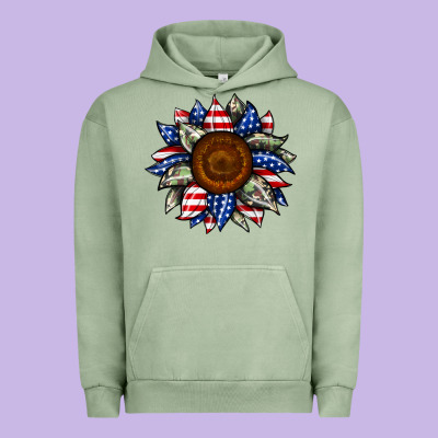 Sunflower American Flag Urban Hoodie Designed By Jahusdesignshop
