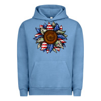 Pigment Pebble Blue sunflower american flag Urban Hoodie - JahusDesignShop
