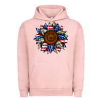 Pigment Salmon sunflower american flag Urban Hoodie - JahusDesignShop