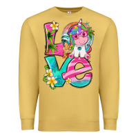 Antique Gold love summer unicorn Premium Sweatshirt - texasbilliewilder