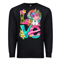 Black love summer unicorn Premium Sweatshirt - texasbilliewilder